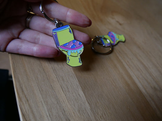 Précommande - Porté-clés toilettes en métal avec attache