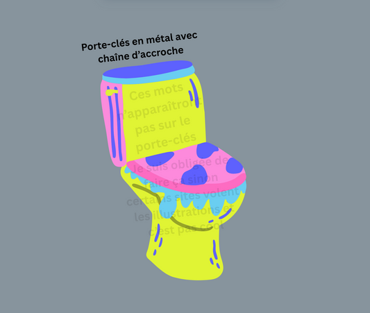 Précommande - Porté-clés toilettes en métal avec attache